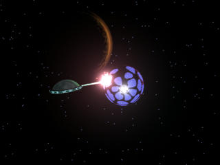 Arilou zaps its green laser, 640x480 JPEG