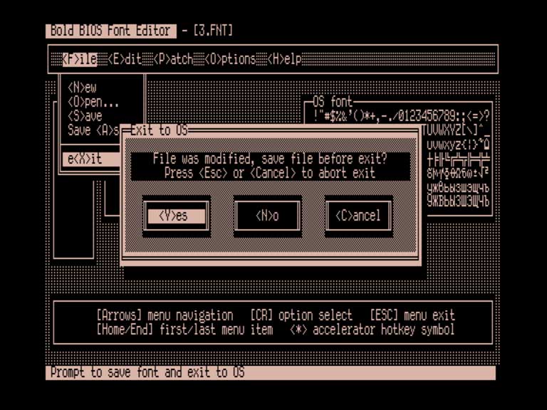 Скриншот: Window I/O System & Font Editor