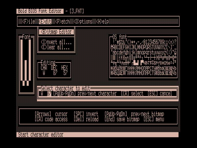 Скриншот: Window I/O System & Font Editor